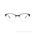 Mode matte zwei Farbe Metall Spring Scharnier Damen Optische Rahmen Brillen mit